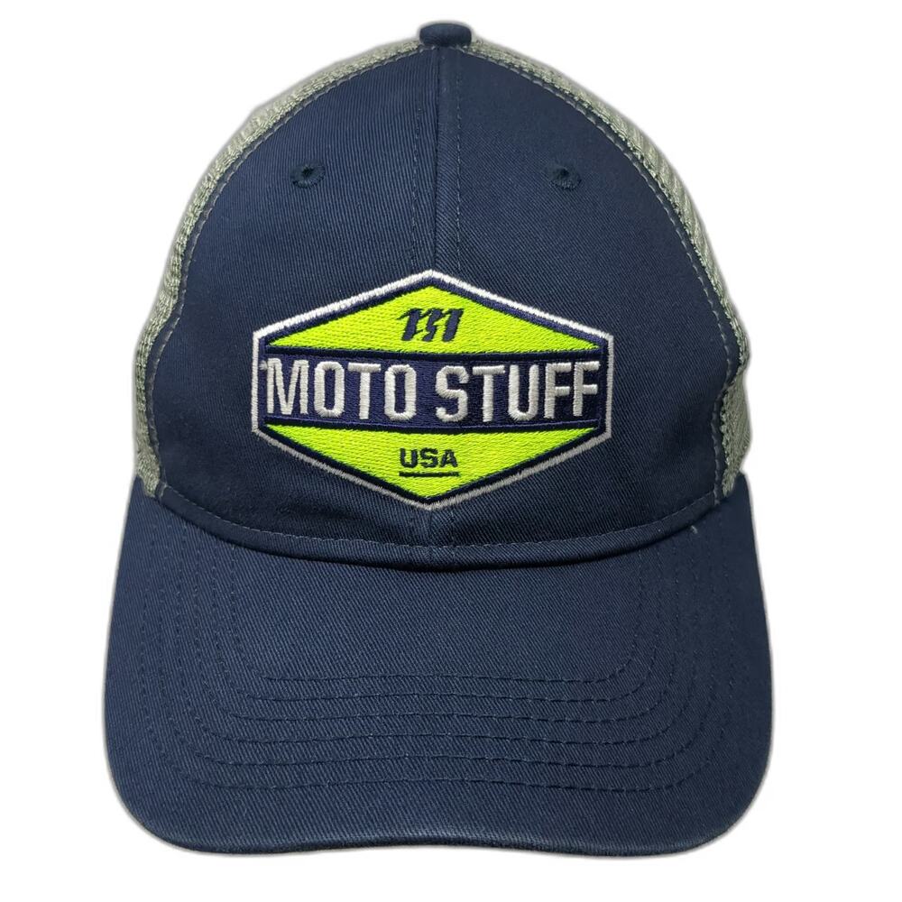 Sportsman Baseball Cap Blue One Size Moto Stuff USA Mesh Back Strapback Hat